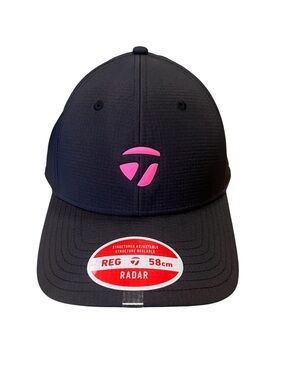 TaylorMade Black Hat with Pink Logo